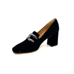Ivoire0347b Ivoire Ch658 Daim Noir*Femme Escarpins