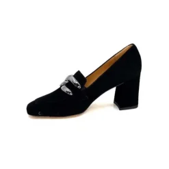 Ivoire0347b Ivoire Ch658 Daim Noir*Femme Escarpins