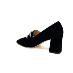 Ivoire0347b Ivoire Ch658 Daim Noir*Femme Escarpins