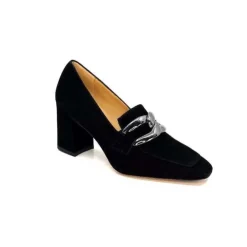Ivoire0347b Ivoire Ch658 Daim Noir*Femme Escarpins