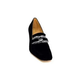 Ivoire0347b Ivoire Ch658 Daim Noir*Femme Escarpins