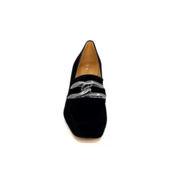 Ivoire0347b Ivoire Ch658 Daim Noir*Femme Escarpins
