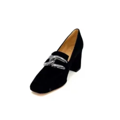 Ivoire0347b Ivoire Ch658 Daim Noir*Femme Escarpins