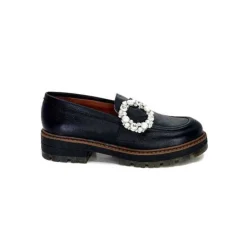 Ivoire0036a Ivoire Cv5053 Cuir Noir*Femme Mocassins