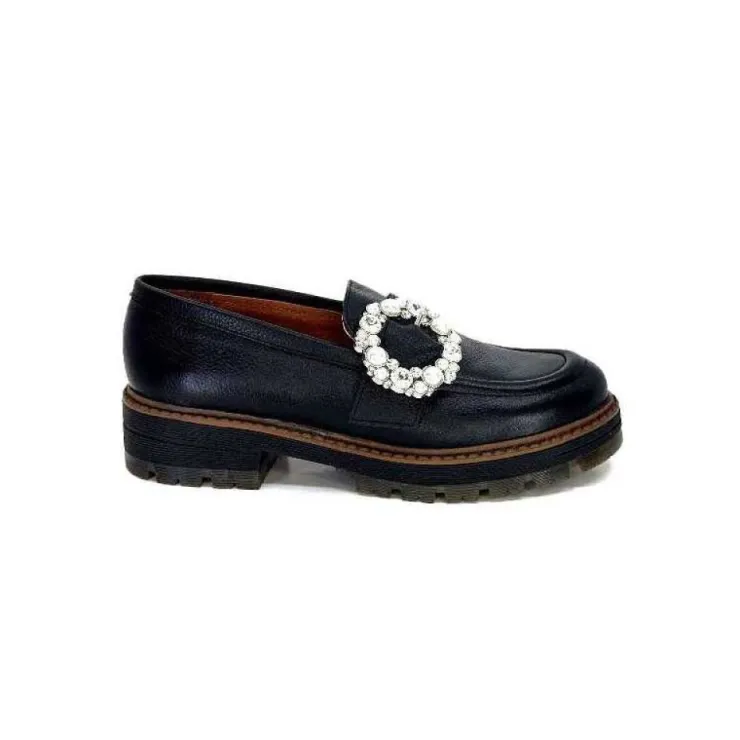 Ivoire0036a Ivoire Cv5053 Cuir Noir*Femme Mocassins