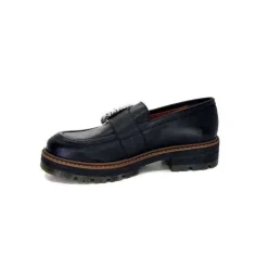 Ivoire0036a Ivoire Cv5053 Cuir Noir*Femme Mocassins