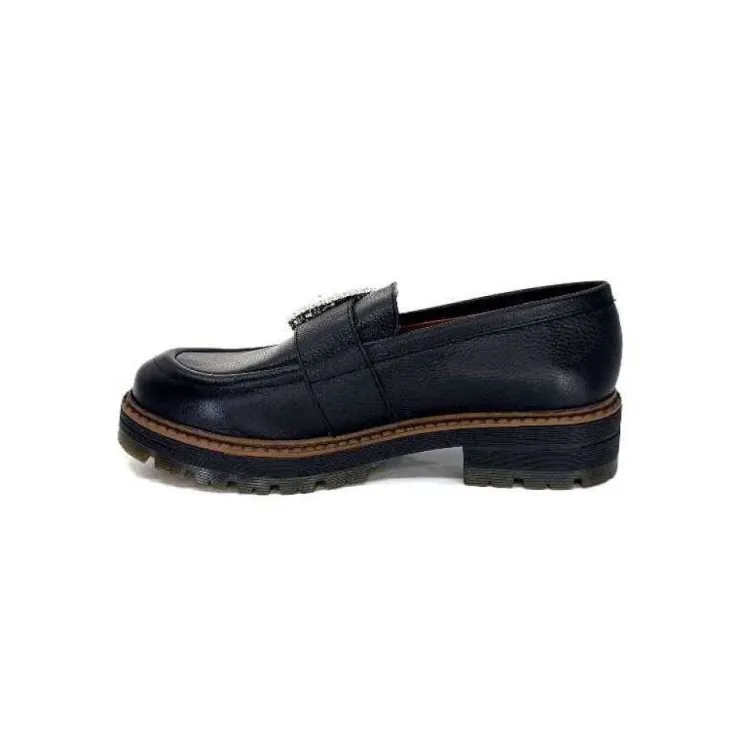 Ivoire0036a Ivoire Cv5053 Cuir Noir*Femme Mocassins