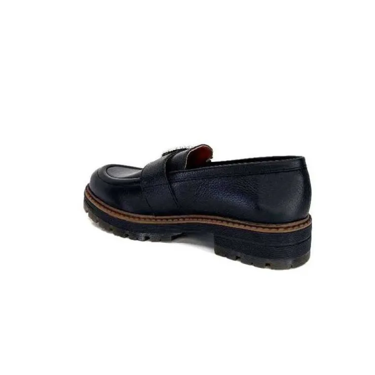 Ivoire0036a Ivoire Cv5053 Cuir Noir*Femme Mocassins