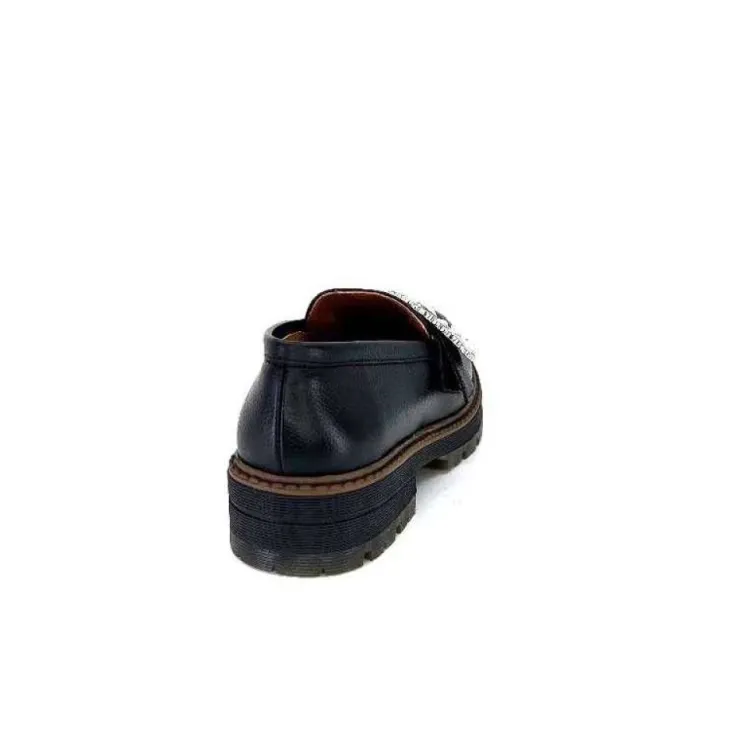Ivoire0036a Ivoire Cv5053 Cuir Noir*Femme Mocassins