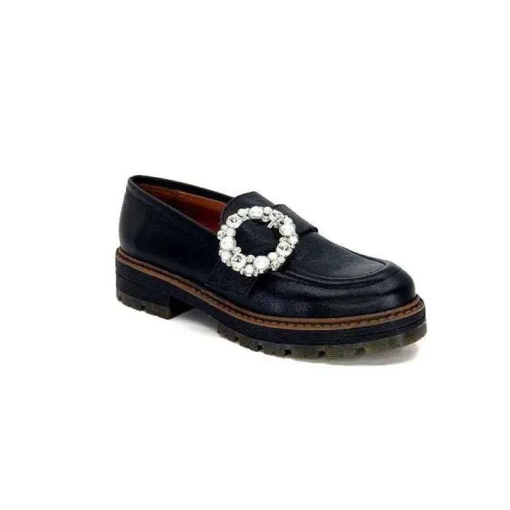 Ivoire0036a Ivoire Cv5053 Cuir Noir*Femme Mocassins