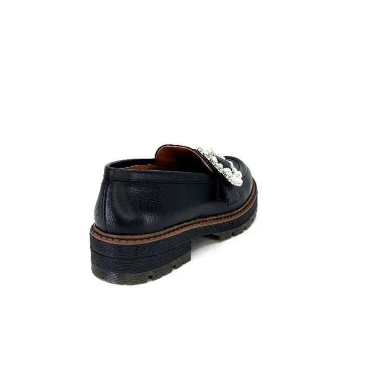 Ivoire0036a Ivoire Cv5053 Cuir Noir*Femme Mocassins