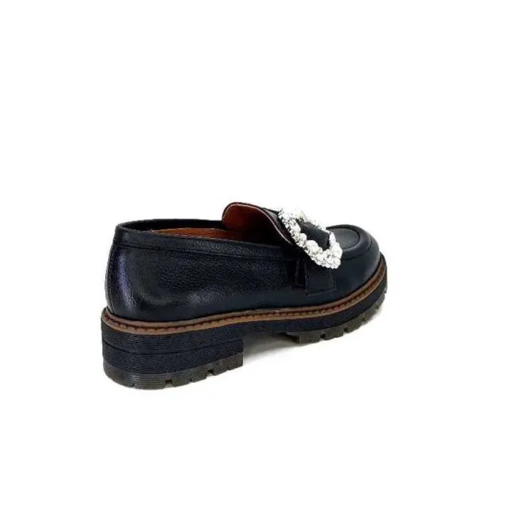 Ivoire0036a Ivoire Cv5053 Cuir Noir*Femme Mocassins