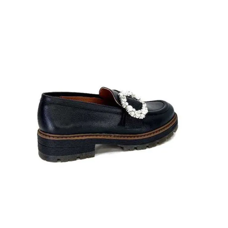 Ivoire0036a Ivoire Cv5053 Cuir Noir*Femme Mocassins