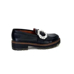 Ivoire0036a Ivoire Cv5053 Cuir Noir*Femme Mocassins