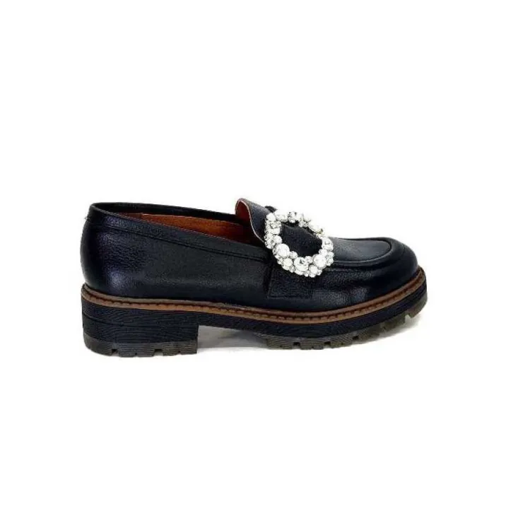 Ivoire0036a Ivoire Cv5053 Cuir Noir*Femme Mocassins