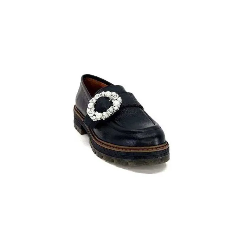 Ivoire0036a Ivoire Cv5053 Cuir Noir*Femme Mocassins