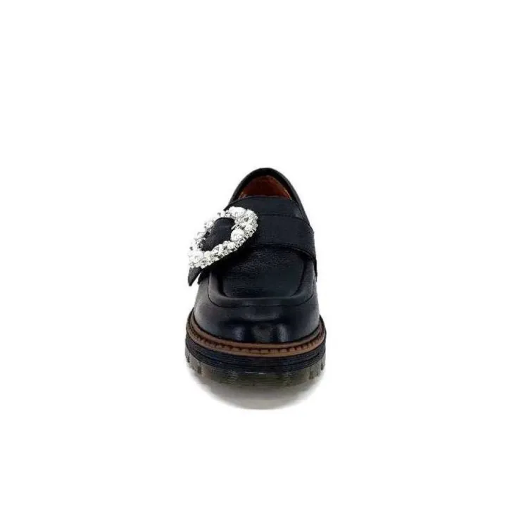Ivoire0036a Ivoire Cv5053 Cuir Noir*Femme Mocassins