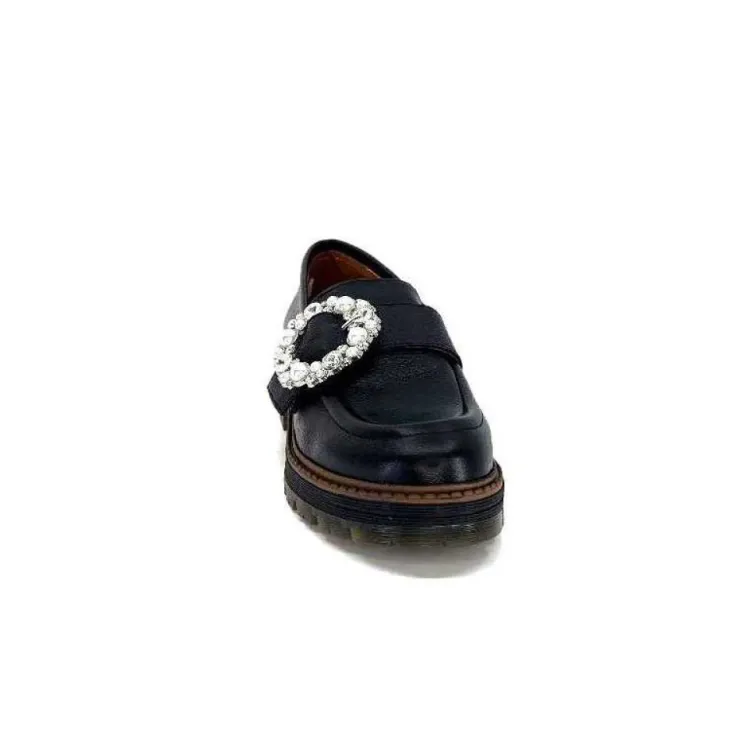 Ivoire0036a Ivoire Cv5053 Cuir Noir*Femme Mocassins