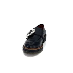 Ivoire0036a Ivoire Cv5053 Cuir Noir*Femme Mocassins