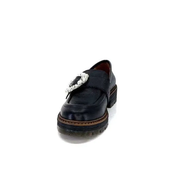 Ivoire0036a Ivoire Cv5053 Cuir Noir*Femme Mocassins