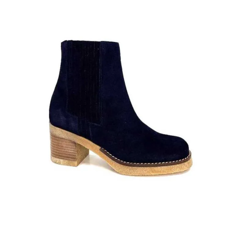 Ivoire0036a Ivoire Cv6104 Daim Bleu Marine*Femme Bottines