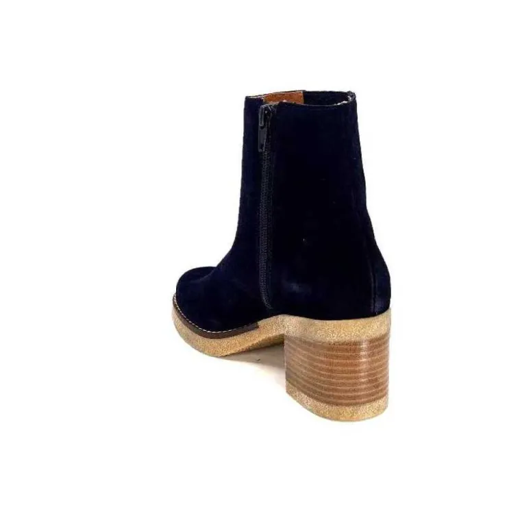 Ivoire0036a Ivoire Cv6104 Daim Bleu Marine*Femme Bottines