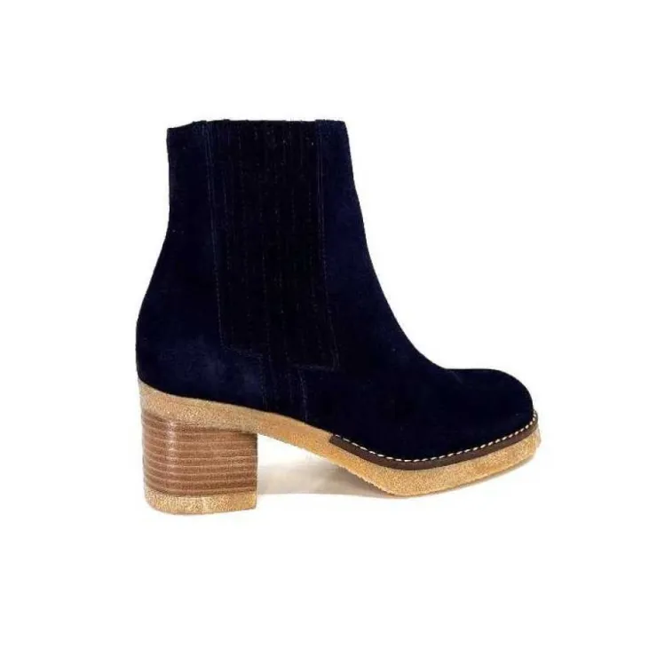 Ivoire0036a Ivoire Cv6104 Daim Bleu Marine*Femme Bottines
