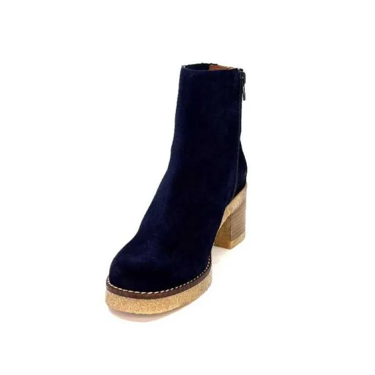 Ivoire0036a Ivoire Cv6104 Daim Bleu Marine*Femme Bottines