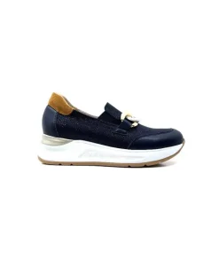 Ivoire0130a Ivoire 9D 4640 Textile Bleu*Femme Mocassins