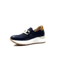 Ivoire0130a Ivoire 9D 4640 Textile Bleu*Femme Mocassins