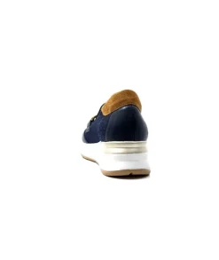 Ivoire0130a Ivoire 9D 4640 Textile Bleu*Femme Mocassins