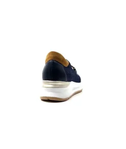 Ivoire0130a Ivoire 9D 4640 Textile Bleu*Femme Mocassins