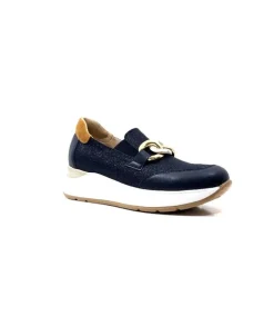 Ivoire0130a Ivoire 9D 4640 Textile Bleu*Femme Mocassins