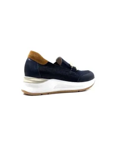 Ivoire0130a Ivoire 9D 4640 Textile Bleu*Femme Mocassins