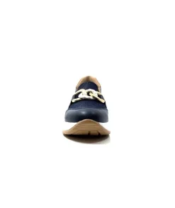 Ivoire0130a Ivoire 9D 4640 Textile Bleu*Femme Mocassins