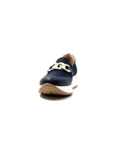 Ivoire0130a Ivoire 9D 4640 Textile Bleu*Femme Mocassins