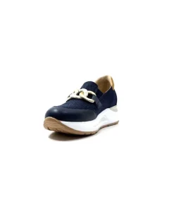 Ivoire0130a Ivoire 9D 4640 Textile Bleu*Femme Mocassins