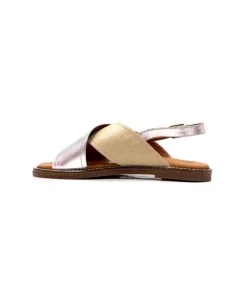 gloria Ivoire 908D Cuir Argent Et Nude*Femme Sandales