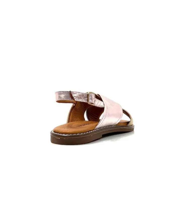 gloria Ivoire 908D Cuir Argent Et Nude*Femme Sandales