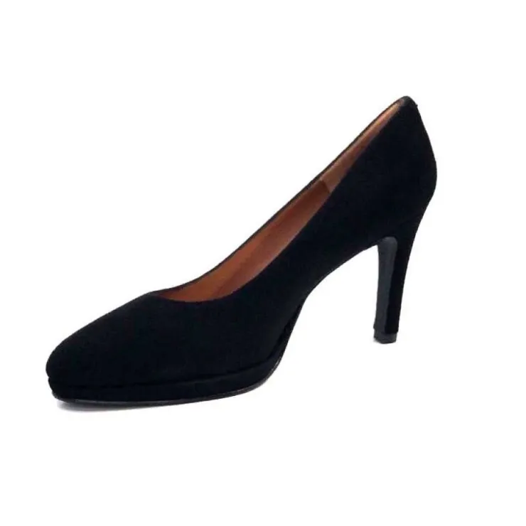 Ivoire0469 Ivoire 807D Daim Noir*Femme Escarpins