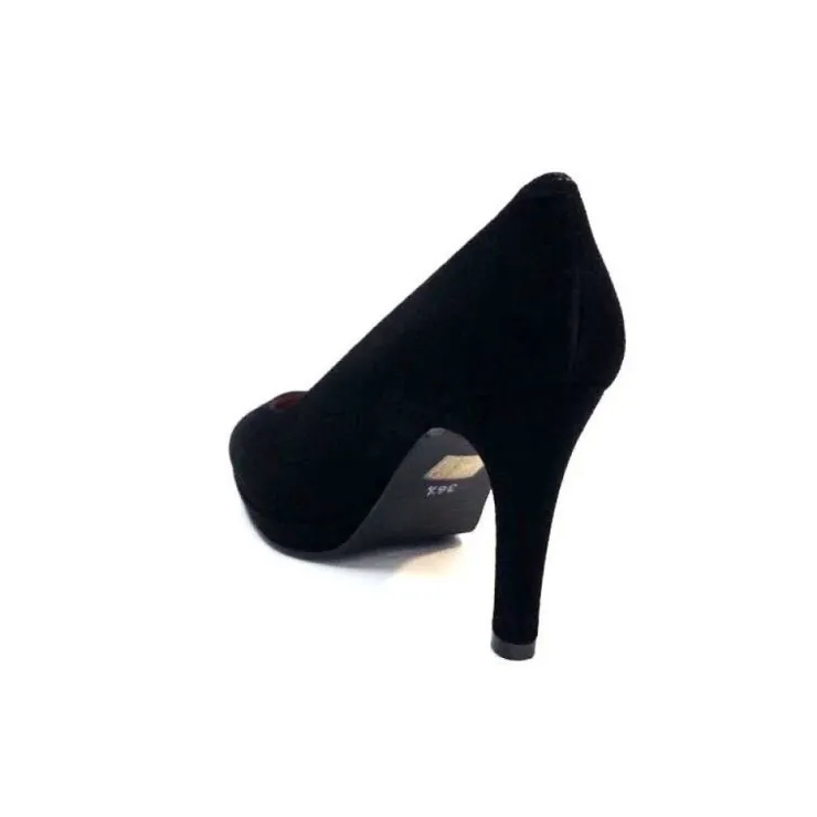 Ivoire0469 Ivoire 807D Daim Noir*Femme Escarpins