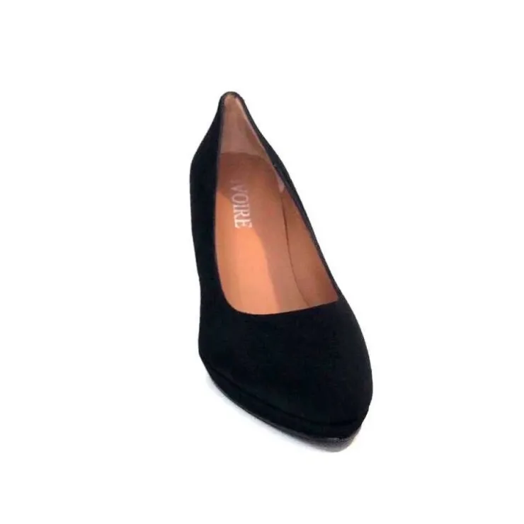 Ivoire0469 Ivoire 807D Daim Noir*Femme Escarpins