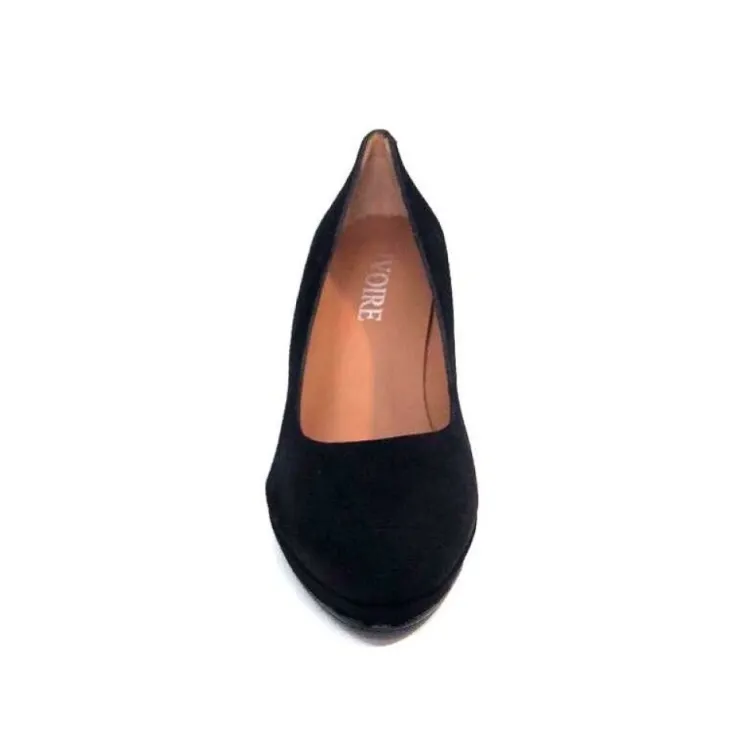 Ivoire0469 Ivoire 807D Daim Noir*Femme Escarpins
