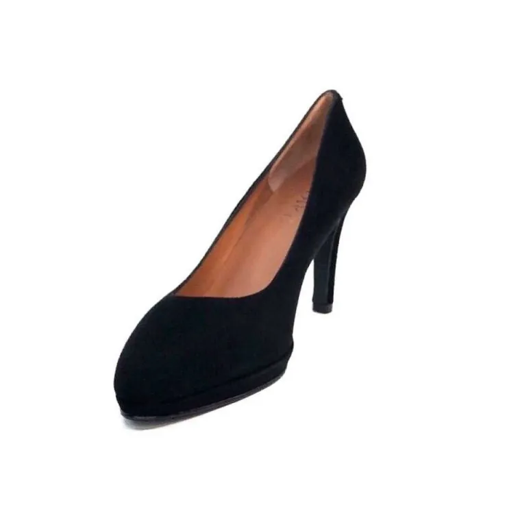 Ivoire0469 Ivoire 807D Daim Noir*Femme Escarpins