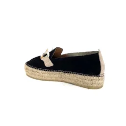 Ivoire0586a Ivoire D107807 Daim Noir*Femme Espadrilles