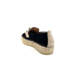 Ivoire0586a Ivoire D107807 Daim Noir*Femme Espadrilles