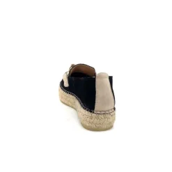 Ivoire0586a Ivoire D107807 Daim Noir*Femme Espadrilles