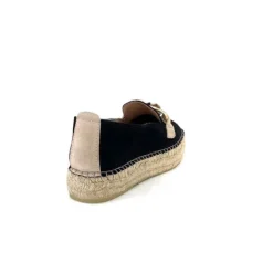 Ivoire0586a Ivoire D107807 Daim Noir*Femme Espadrilles