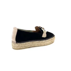 Ivoire0586a Ivoire D107807 Daim Noir*Femme Espadrilles