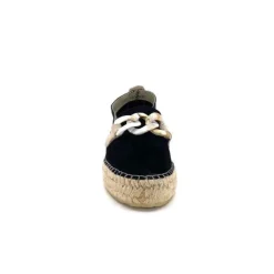 Ivoire0586a Ivoire D107807 Daim Noir*Femme Espadrilles